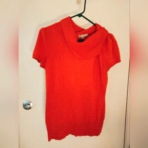 One A Women's Orange short sleeve turtle neck sweater size Large